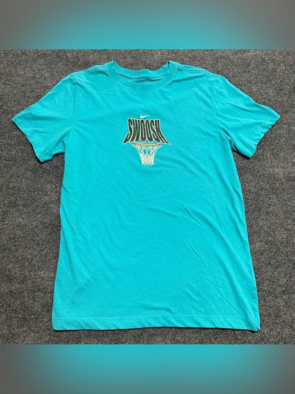 Nike Teal 'Swoosh' Basketball Graphic Short Sleeve Tee